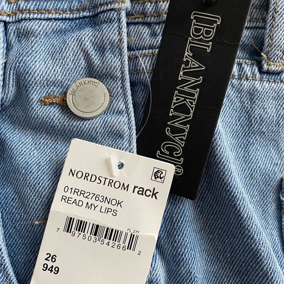 BLANKNYC Women’s Size 26 Light Blue Shorttall Cuffed Hem Cotton Denim Overalls - Picture 9 of 9